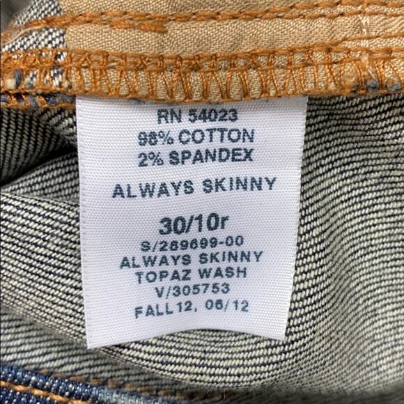 Gap 1969 Women's Always Skinny NWT Topaz Wash Blue Denim Jeans Size 10 - Picture 12 of 13